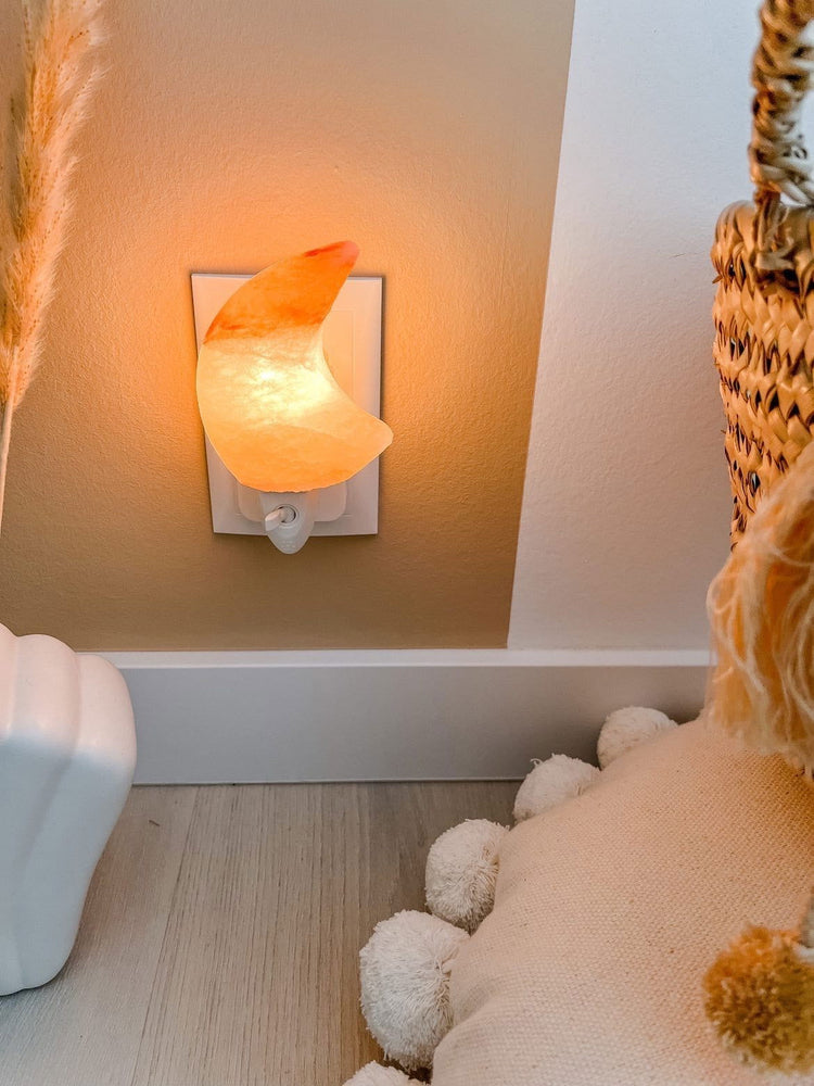 Nachtlampje Himalaya zout - Maan oranje - yourlittlefamily-nl - 