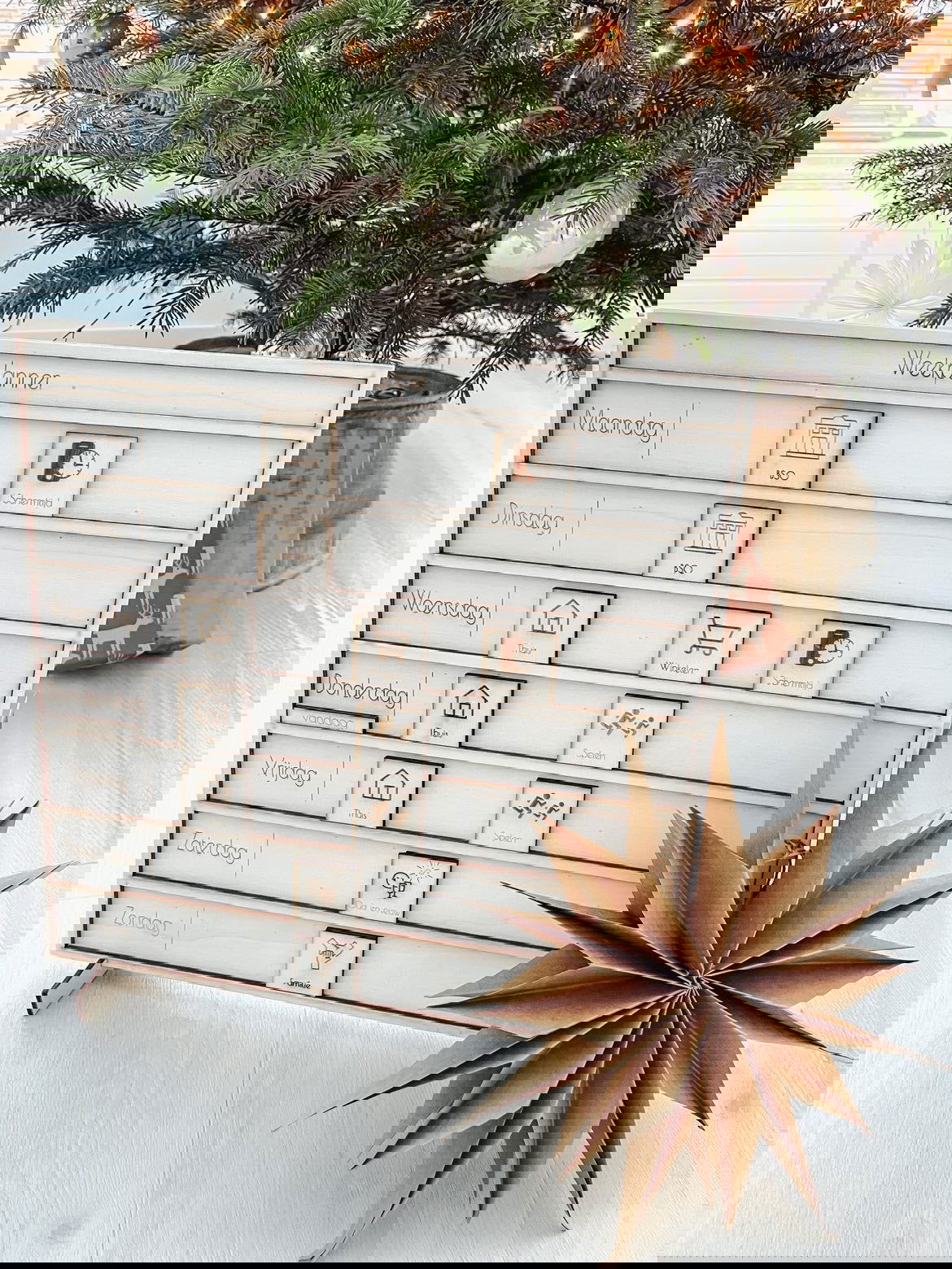Weekplanner hout + 45 pictogrammen - yourlittlefamily-nl - 